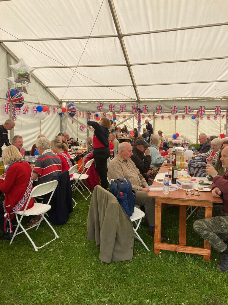 Under tent